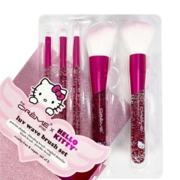 NWT ⚜️🩷⚜️ The Crème Shop Hello Kitty Y2K Luv Wave Brush Collection Set of 5 Pcs - Picture 5 of 7